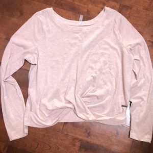 Womens workout /cool down front knotted top